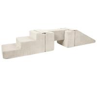 Passerelle+Toboggan, Lot de 5 Gros Blocs en Mousse pour Le Jeu ou réhabilitation (Couleur: crème (Velours côtelé))