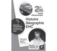 Passerelles - HISTOIRE GÉOGRAPHIE EMC - 2de Bac Pro- Ed. 2024 - Guide pédagogique - Annie Couderc - Foucher - broché - Scolaire / Universitaire