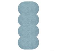 Passez facilement entre deux beaux designs avec cet élégant ensemble de quatre sets de table ronds en cuir synthétique (bleu)