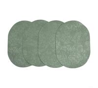 Passez facilement entre deux beaux designs avec cet élégant ensemble de quatre sets de table ronds en cuir synthétique (vert)