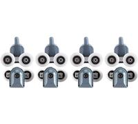 Passez la souris sur l'image pour TOPINCN Porte de Douche Rouleaux Twin Bas Top poulies Roues Coureurs de Salle de Bain kit de Remplacement de Haut en Bas Rouleaux 8 pcs, Double