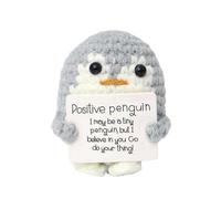 Passez la souris sur l'image pour zoomer. Poupée pingouin au crochet avec soutien émotionnel Aeutwekm et carte positive - Découpe