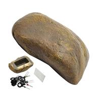 PASSI Boîte à clés Rock, boîte à clés en pierre artificielle, cachette de xtérieure décorative, cachette de n pierre extérieure avec compartiment secret, boîte à clés en fausse pierre