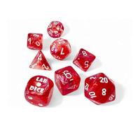 Passion Borealis Jeu de dés lumineux avec chiffres blancs 7 + 1 dés de laboratoire 16 mm Chessex
