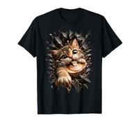 Passion café Chaton Gourmand Latte Mousse cœur Illusion 3D T-Shirt