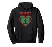 Passion des Fans de Football My Heart is on That Field Sweat à Capuche, Unisexe pour Adultes, Noir, L