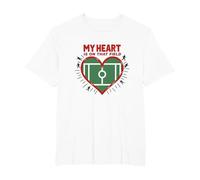 Passion des Fans de Football My Heart is on That Field T-Shirt, Homme Grandes Tailles, Blanc, 6X Tall