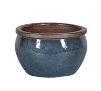 PASSION FOR POTTERY-Pot rond Bonn vert glacé en grès émaillé - diamètre 23,5 x 14,5 cm