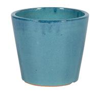 PASSION FOR POTTERY-Pot rond Shanghai bleu en grès émaillé - diamètre 27 x 24 cm