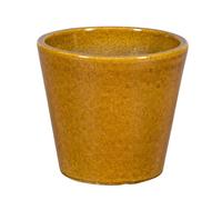 PASSION FOR POTTERY-Pot rond Shanghai ocre en grès émaillé - diamètre 21 x 19 cm