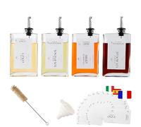 PASSION GATEAU Bouteille huile rectangle en verre (ARGENT, 4 bouteilles)