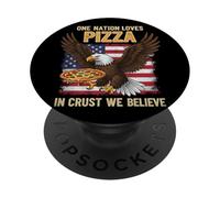 Passion Pizza Slice - Drapeau américain et Pizzas Pepperoni PopSockets PopGrip Adhésif