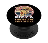 Passion Pizza Slice - Drapeau américain et Pizzas Pepperoni PopSockets PopGrip Adhésif