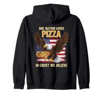 Passion Pizza Slice - Drapeau américain et Pizzas Pepperoni Sweat à Capuche