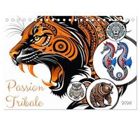 Passion Tribale (Calendrier de bureau 2026 DIN A5 vertical), CALVENDO calendrier mensuel: Découvrez notre incroyable collection de dessins d'animaux façon art tribal.