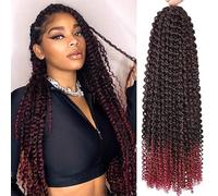 Passion Twist Hair 14 pouces 22 brins Water Wave Crochet Hair 7 paquets Passion Twist Crochet Hair pour femmes noires Spring Twists Extensions de cheveux bouclés (1b/bug#, 45.7 cm (Lot de 7))