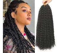Passion Twist Hair, 7 Packs 18inch Water Wave Crochet Hair for Long Bohemian Hair Tressage Cheveux YDDM Passion Twist Crochet Hair Extensions de cheveux synthétiques (2#, 7 Packs-18inch)