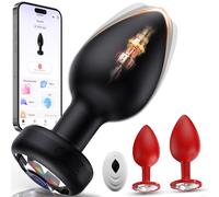 Passion88 Ensemble de Plugs anaux vibrants, Modes de Vibration Multiples, kit d'entraînement, sextoy pour Couples, Plug Anal en Silicone, Jouet pour Adultes,Red