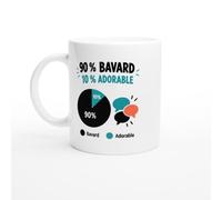 PassionCadeau Mug 90% Bavard 10% Adorable | Mug Fun Moulin à Paroles - Idée Cadeau Originale