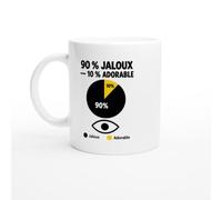 PassionCadeau Mug 90% Jaloux 10% Adorable | Mug Fun Jaloux - Idée Cadeau Originale