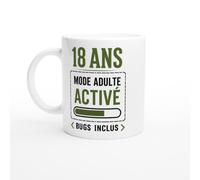 PassionCadeau Mug Anniversaire 18 Ans Mode Adulte Activé Bugs Inclus | idée cadeau originale