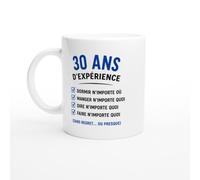 PassionCadeau Mug Anniversaire 30 Ans D'Expérience Sans Regret Ou Presque | idée cadeau originale