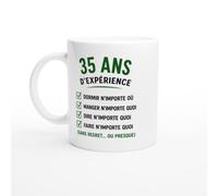 PassionCadeau Mug Anniversaire 35 Ans D'Expérience Sans Regret Ou Presque | idée cadeau originale
