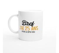 PassionCadeau Mug Anniversaire 50 ans - bref j'ai 50 ans - Mug humour - tasse anniversaire - idée cadeau homme - tasse fun original