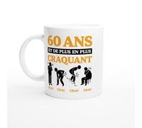 PassionCadeau Mug Anniversaire 60 ans - 60 ans de plus en plus craquant - Mug humour - tasse anniversaire - idée cadeau homme - tasse fun original