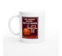PassionCadeau Mug Basket Mon Endroit Préféré : Sous Le Panier | Tasse Fun Basketteur - Idée Cadeau Originale