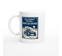 PassionCadeau Mug Buggy Mon Endroit Préféré Dans Les Dunes | Tasse Fun Pilote de buggy - Idée Cadeau Originale