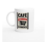 PassionCadeau Mug Café Accordéon Recommencer | Mug Drôle Accordéoniste - Idée Cadeau Originale