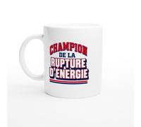 PassionCadeau Mug Champion de la Rupture d'Énergie | Mug Fun Zombie - Idée Cadeau Originale
