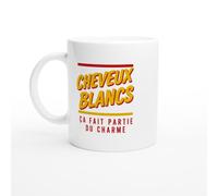PassionCadeau Mug Cheveux Blancs Ça Fait Partie du Charme | Mug Rigolo Senior - Idée Cadeau Originale