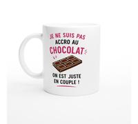 PassionCadeau Mug Chocolat Je Ne Suis Pas Accro On Est Juste En Couple | idée cadeau originale