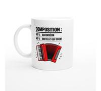 PassionCadeau Mug Composition 60% Accordéon 40% Bretelles Qui Scient | Mug Rigolo Accordéoniste - Idée Cadeau Originale