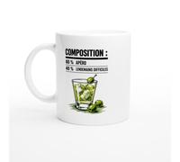 PassionCadeau Mug Composition 60% Apéro 40% Lendemains Difficiles | Tasse Fun Amateur d'apéritif - Idée Cadeau Originale