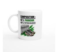 PassionCadeau Mug Composition 60% Parkour 40% Réceptions Douloureuses | Tasse Humour Traceur - Idée Cadeau Originale