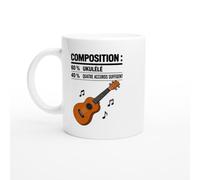 PassionCadeau Mug Composition 60% Ukulélé 40% Quatre Accords Suffisent | Mug Fun Joueur de ukulélé - Idée Cadeau Originale