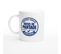 PassionCadeau Mug Contrôle Qualité Refus de Partage Conforme | Mug Fun Gourmand - Idée Cadeau Originale