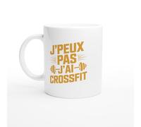 PassionCadeau Mug crossfit - J’peux Pas J’ai CrossFit - Mug humour - tasse anniversaire - idée cadeau homme - tasse fun original