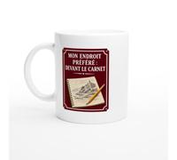 PassionCadeau Mug Dessin Mon Endroit Préféré : Devant Le Carnet | Tasse Fun Dessinateur - Idée Cadeau Originale