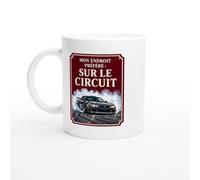 PassionCadeau Mug Drift Mon Endroit Préféré : Sur Le Circuit | Mug Drôle Pilote de drift - Idée Cadeau Originale