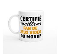 PassionCadeau Mug Drole Homme Certifié Meilleur Fan de Jeux Vidéo du Monde - Mug humour - tasse anniversaire - idée cadeau homme - tasse fun original