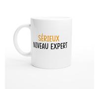 PassionCadeau Mug Drole Homme Sérieux Niveau Expert - Mug humour - tasse anniversaire - idée cadeau homme - tasse fun original