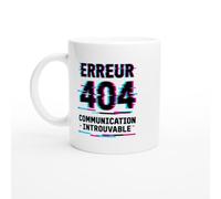 PassionCadeau Mug Erreur 404 Communication Introuvable | Mug Humour Taiseux - Idée Cadeau Originale