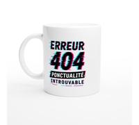 PassionCadeau Mug Erreur 404 Ponctualité Introuvable | Tasse Fun Retardataire - Idée Cadeau Originale