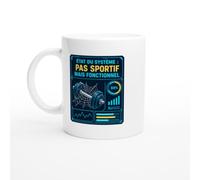 PassionCadeau Mug État du Système Pas Sportif Mais Fonctionnel Mot Jaune | Mug Humour Flemmard - Idée Cadeau Originale