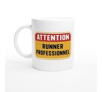PassionCadeau Mug Humour Homme - Attention Runner Professionnel - Mug humour - tasse anniversaire - idée cadeau homme - tasse fun original