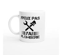 PassionCadeau Mug J’Peux Pas J’ai Plomberie - Tasse Cadeau Plombier - Idée Cadeau Métier Artisan - Mug Original Outils et Réparations